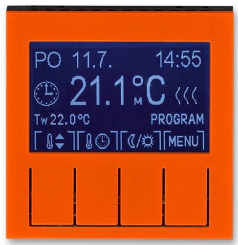 Терморегулятор электронный с датчиком без рамки ABB EPJ Levit 0С +45С оранжевый/дымчатый черный картинка